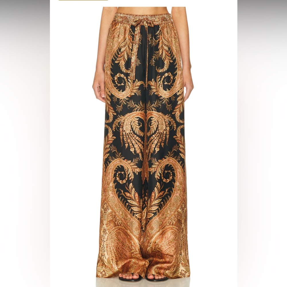 Zimmermann hypnotic wide leg silk track pants